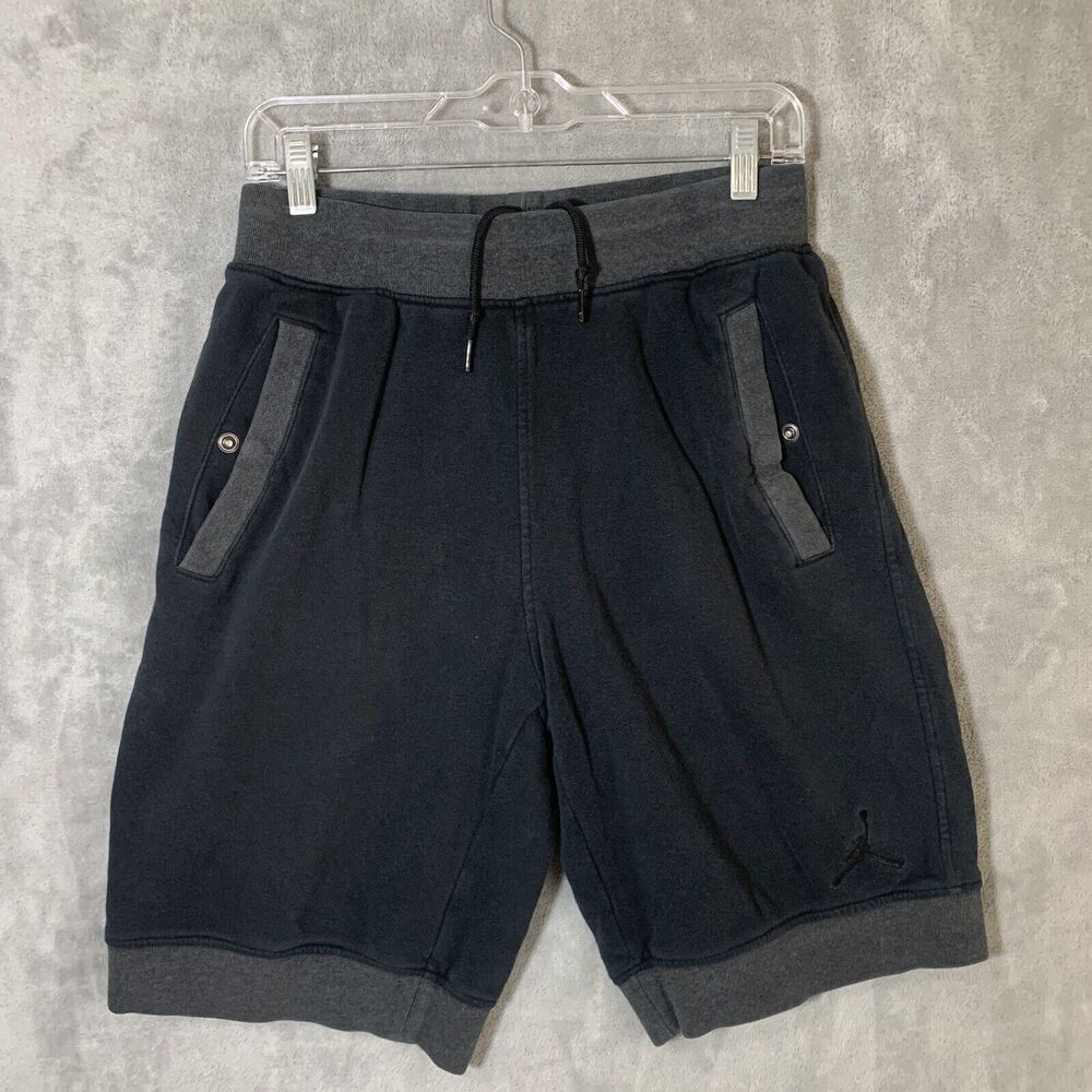 Nike Air Jordan Shorts Medium Black Jumpman Sweats Athletic Active Fleece Knit